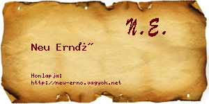 Neu Ernő névjegykártya